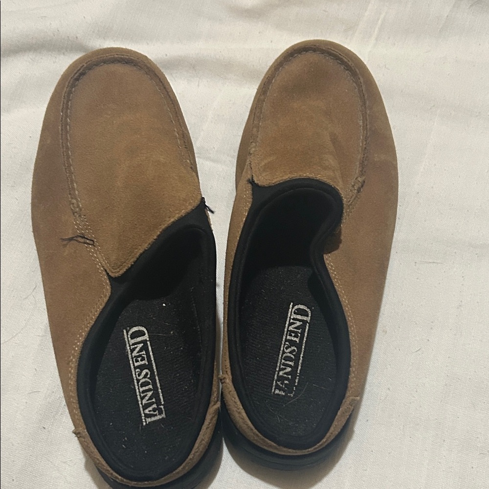 Lands' End Men's Tan Suede Slip-Ons